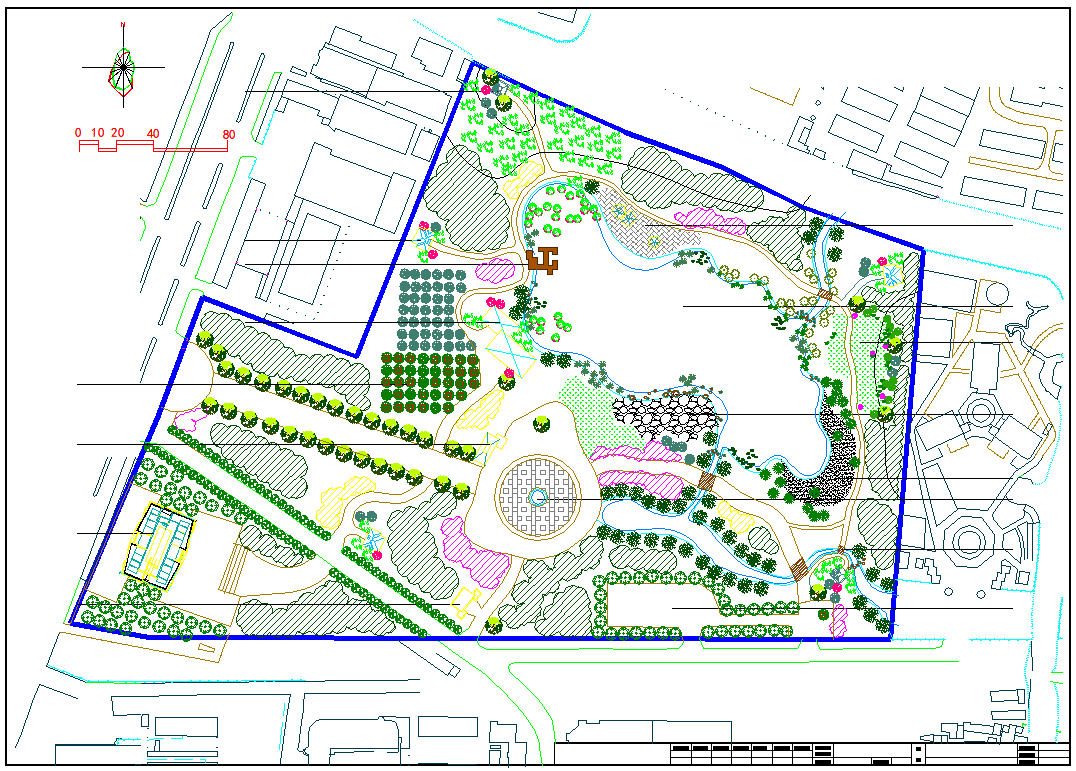 某小区公园规划CAD设计施工图纸