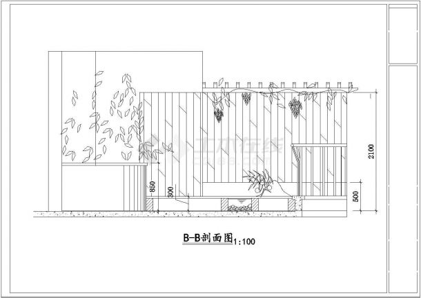 某住宅楼花园景观cad设计施工图纸-图二