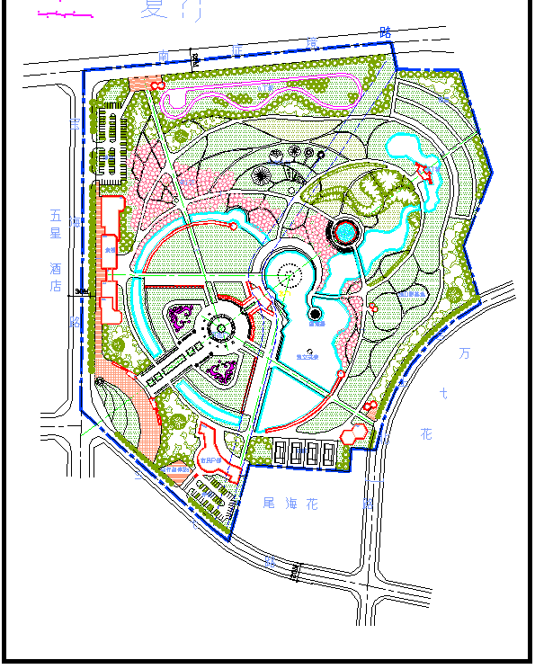 某小区公园CAD详细规划设计总图_图1