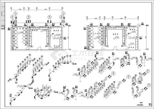 公司宿舍楼给排水设计cad施工图-图二