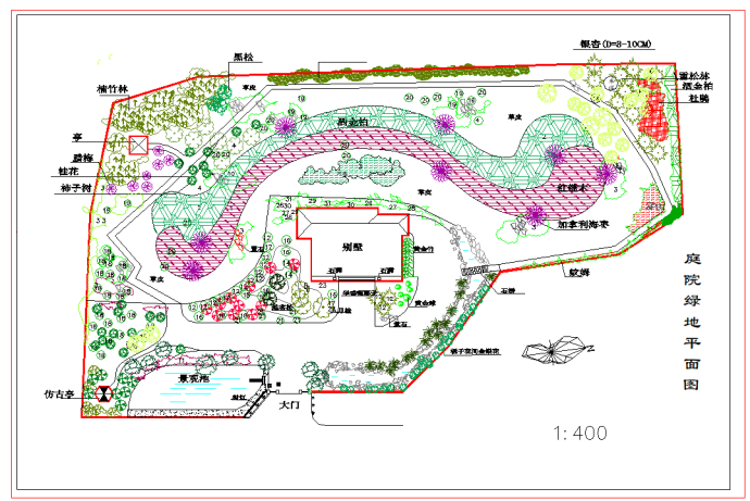 某豪华别墅庭院景观规划设计CAD图_图1