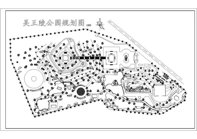 某名人公园总平面规划设计CAD图_图1