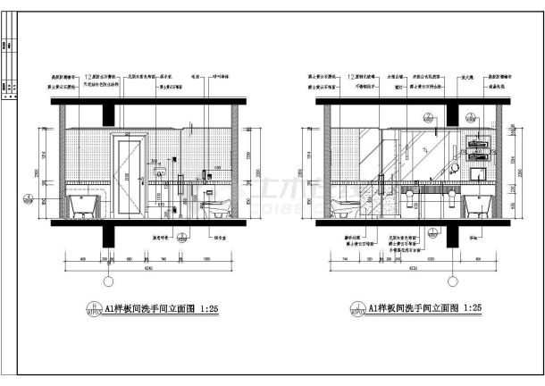 某地区大酒店客房样板装修总套图纸-图一