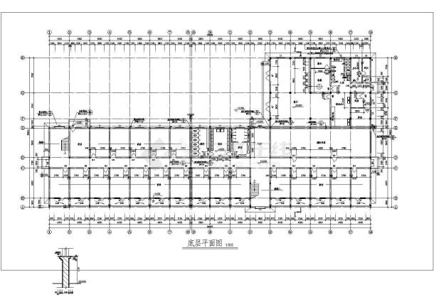 某地区某宿舍楼建筑施工cad图纸-图一