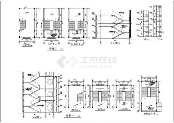 某地区某宿舍楼建筑施工cad图纸-图二