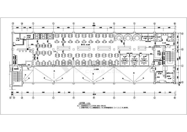 某商场火锅餐馆cad装修施工设计图纸-图一