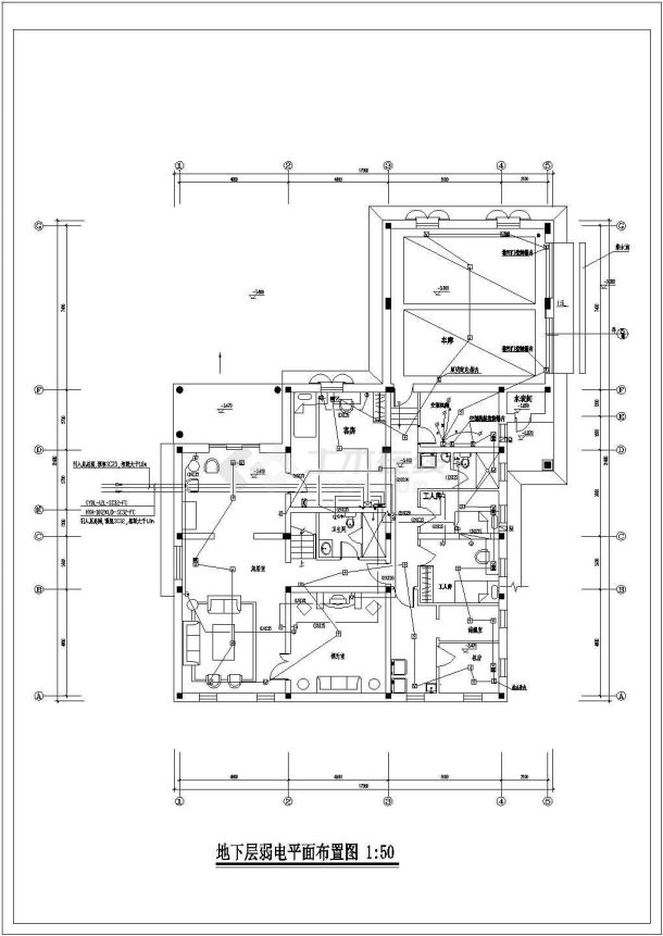 某别墅电气设计方案施工全套CAD图纸-图一