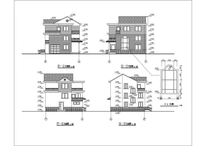 某地三层实用新型农村住宅建筑设计图_图1