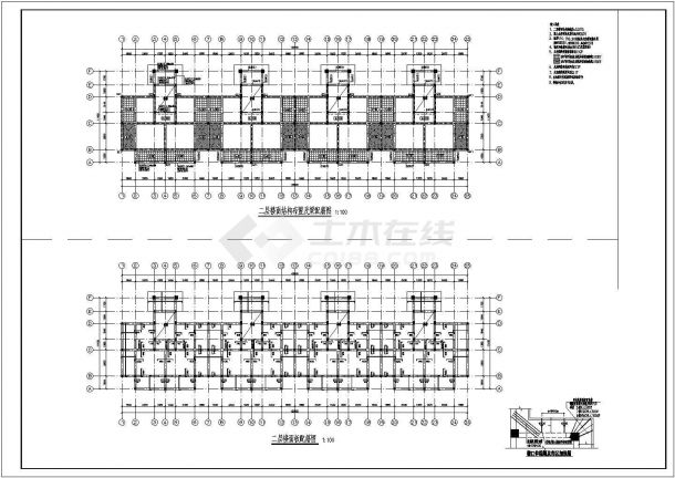 砖混结构公寓结构设计施工图（四层+条形基础）-图二