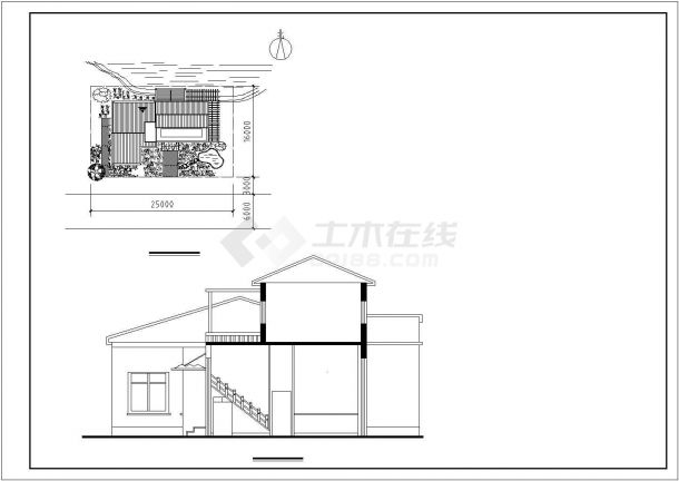 某地休闲咖啡厅建筑设计方案CAD图-图二