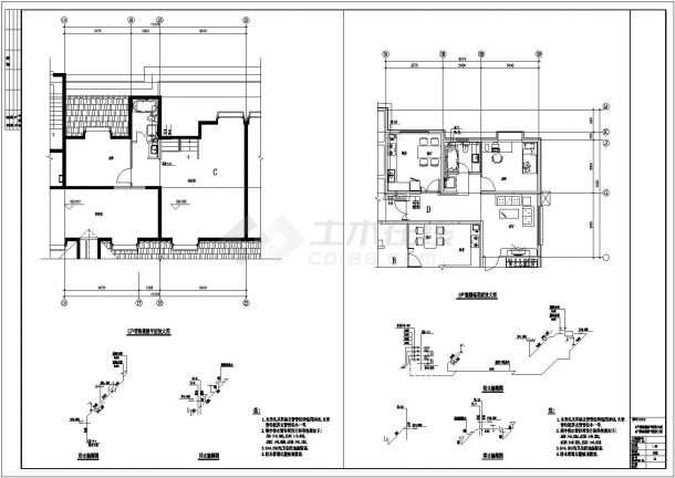 北方某高层商住楼給排水设计施工图-图二