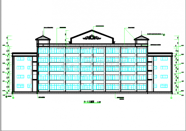 某市卫生学校实验楼建筑CAD设计图-图一