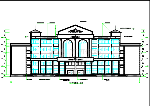 某市卫生学校实验楼建筑CAD设计图-图二