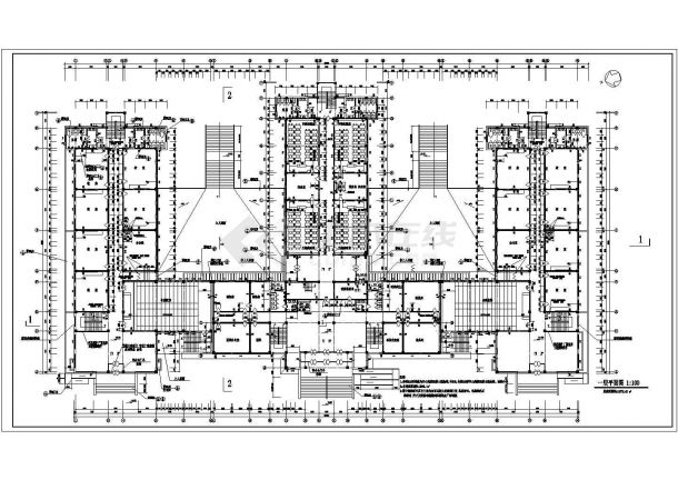 某大学教学楼建筑CAD设计施工图纸-图二