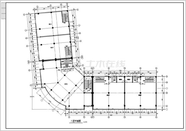 某市中心商业综合楼建筑设计施工CAD图-图一