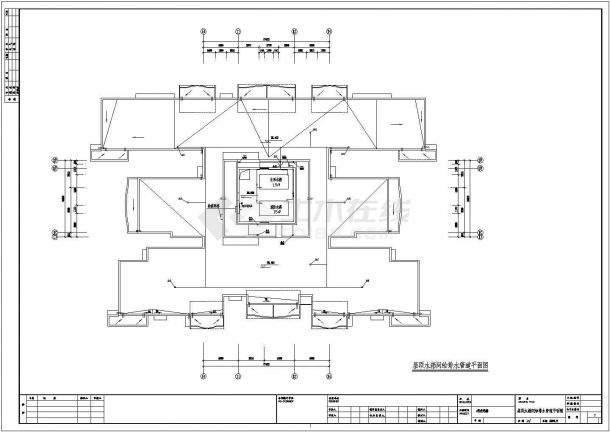 某高层住宅楼给排水设计施工CAD图-图二