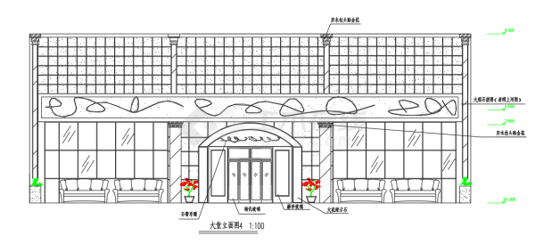 某著名西式餐厅建筑装修设计施工CAD图纸-图一