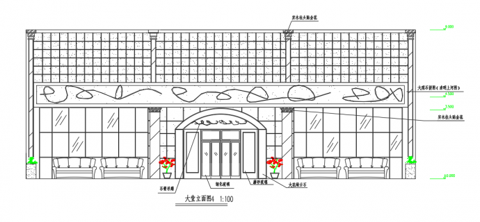 某著名西式餐厅建筑装修设计施工CAD图纸_图1