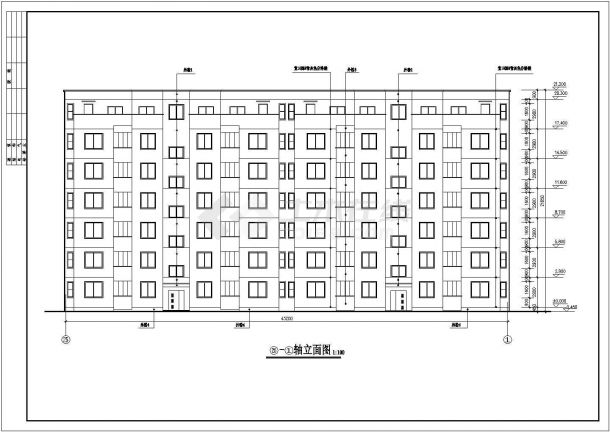 某市公司5#楼全套住宅建筑设计施工CAD图-图一