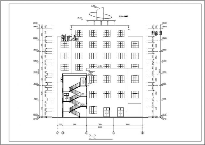 新华书店综合楼建筑设计CAD图纸_图1