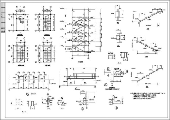 某地区办公楼建筑结构全套钢设计CAD图_图1