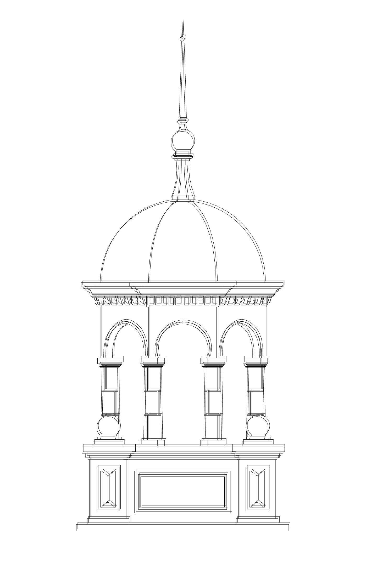 钟楼建筑施工大样图例CAD图