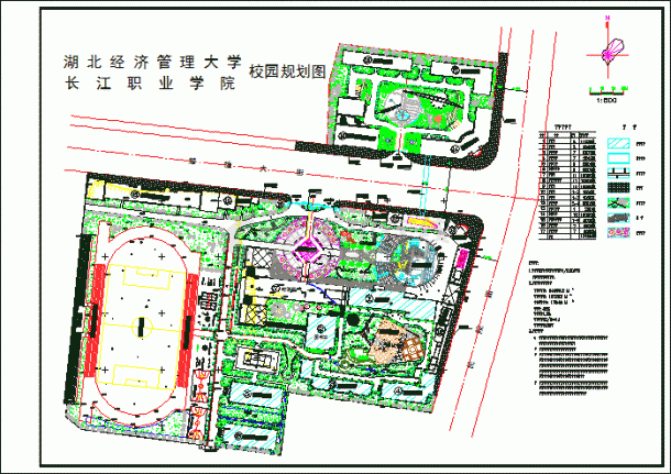 某大学长江职业学院分校园区建筑CAD规划方案-图一