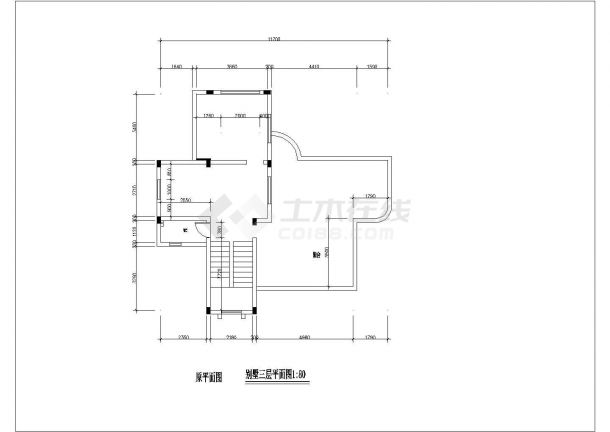 某地区3层别墅室内外精装修cad设计图-图二
