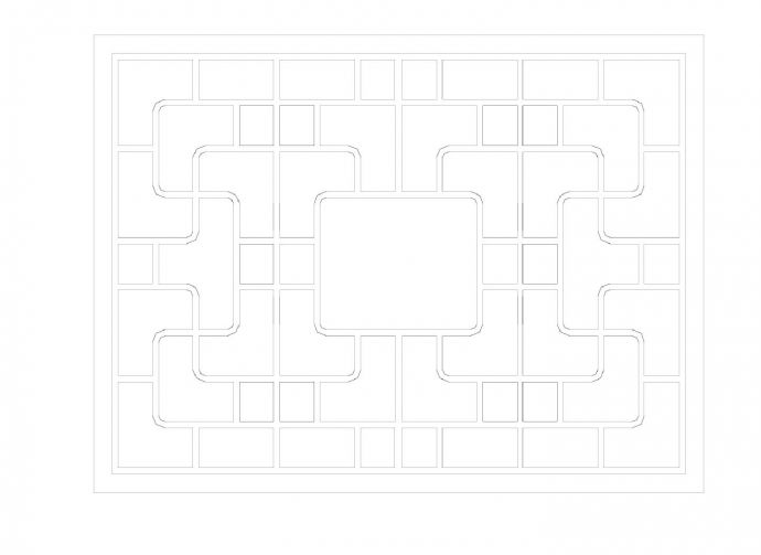 某某建筑镂空雕花室内设计图块图库素材中式配件平面图CAD图_图1