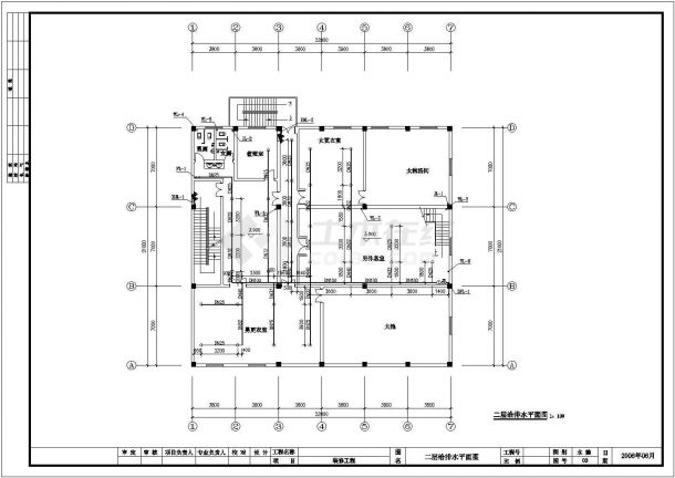 四层歌舞厅给排水及消防系统cad施工设计图纸-图二