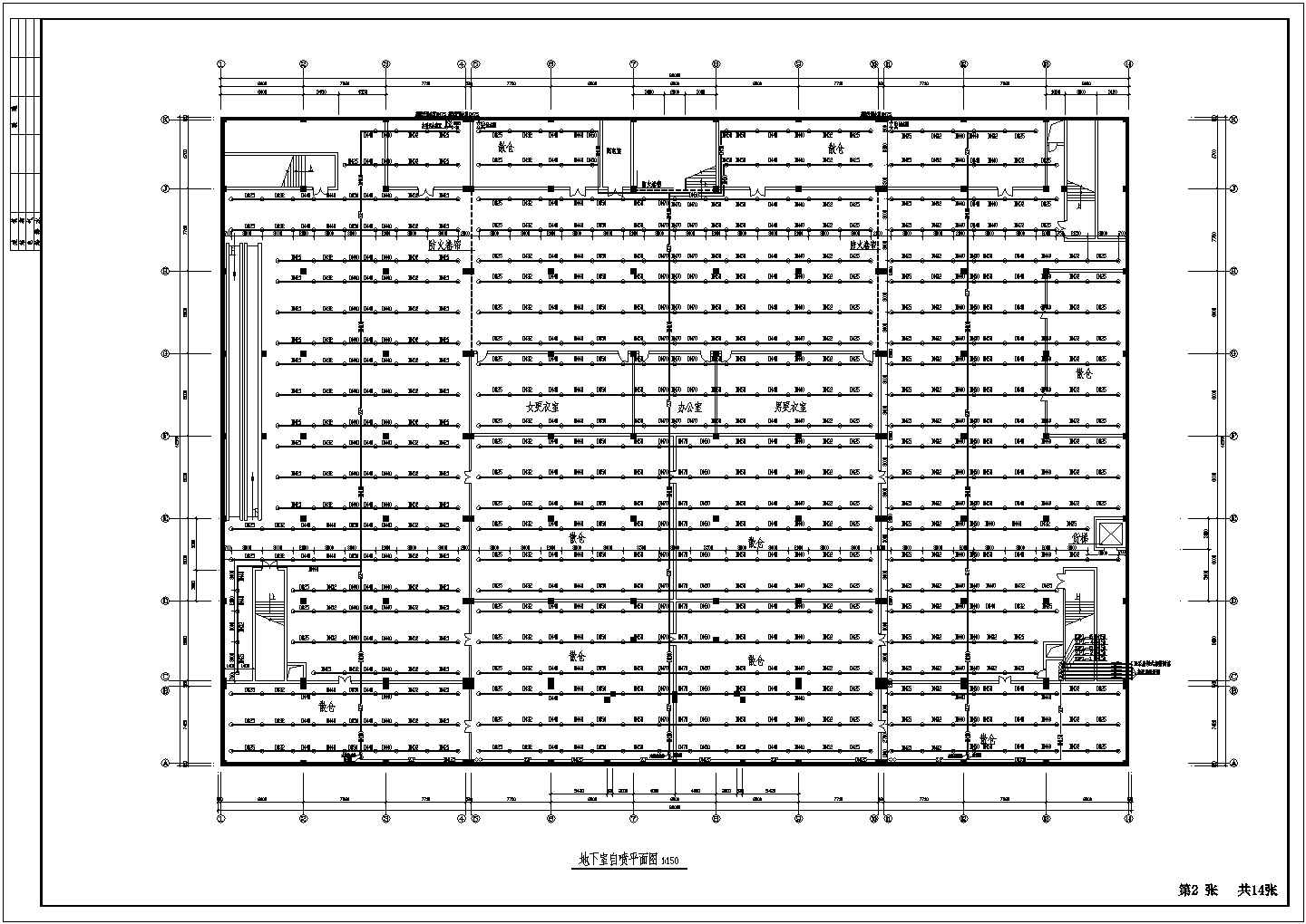 三层商场消防系统cad施工工图(含泵房)