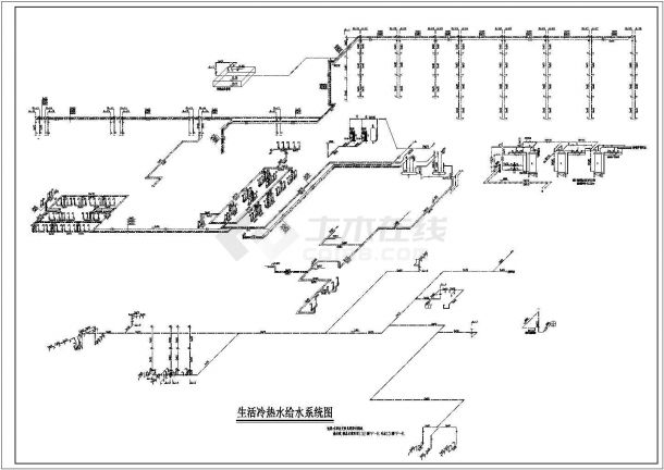  Design Drawing of Complete Set of Water Supply and Drainage CAD Construction Scheme for Bathing Center - Figure 1
