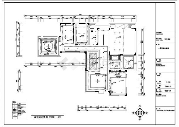 某经典别墅装修设计施工CAD图纸-图二