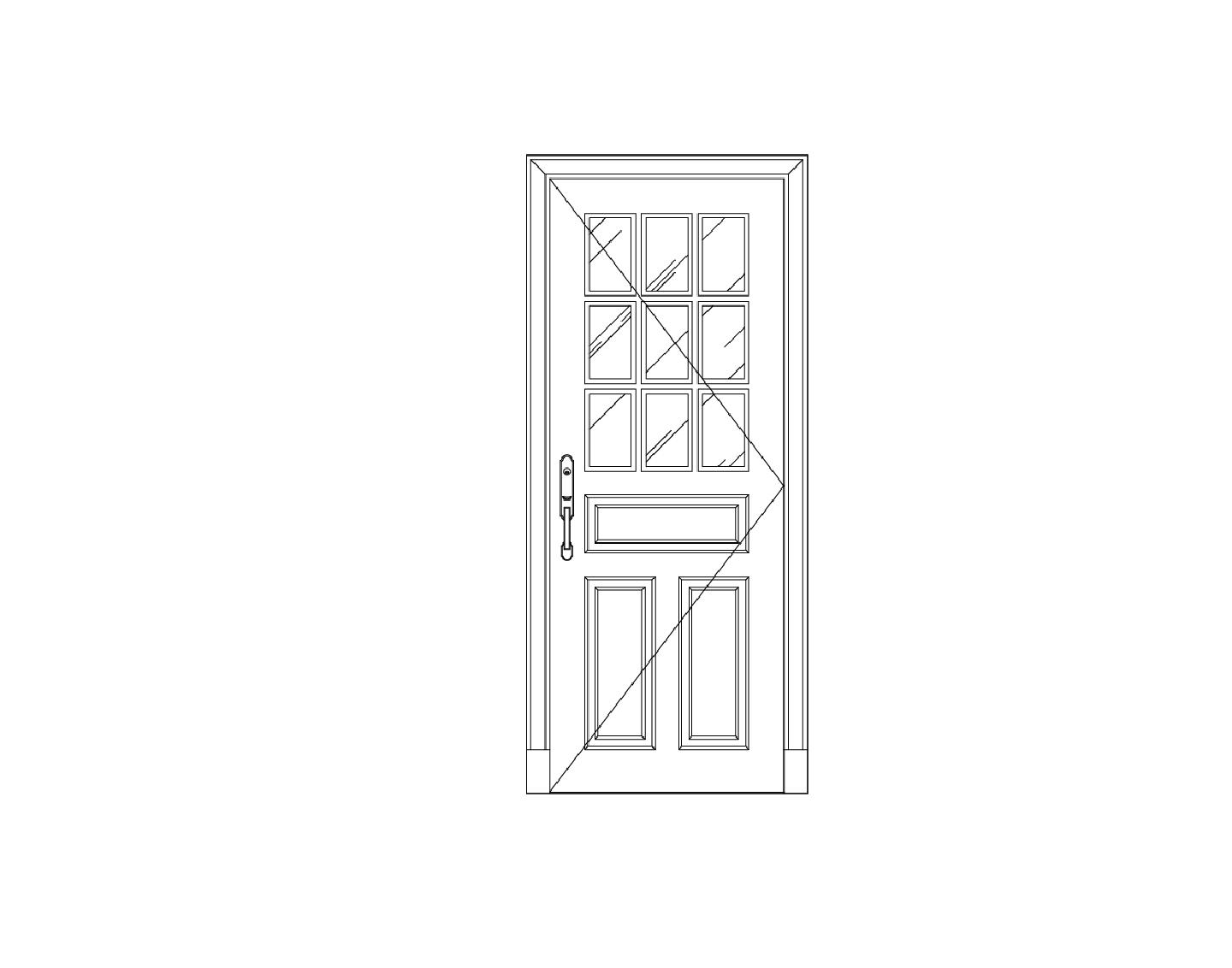 门窗类-整理图库-木线条造型门CAD图