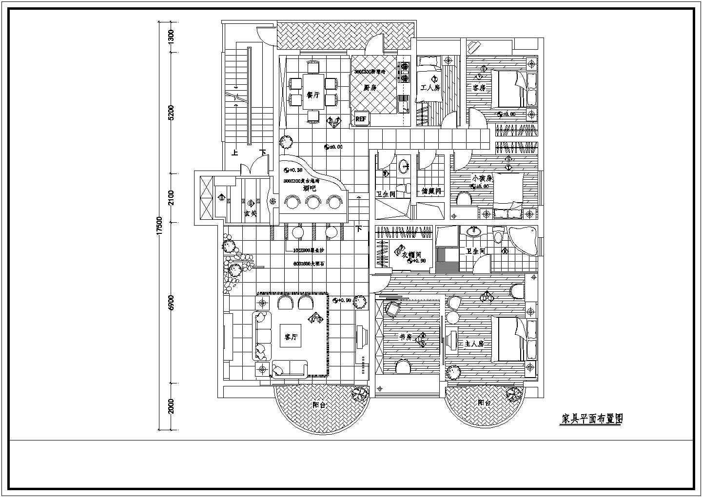 成都某住宅小区楼室内装修cad图纸