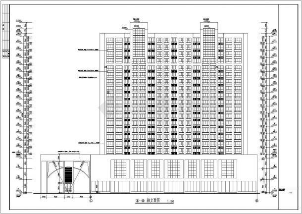 [湖南]高层框架剪力墙结构商住楼建筑施工图-图一