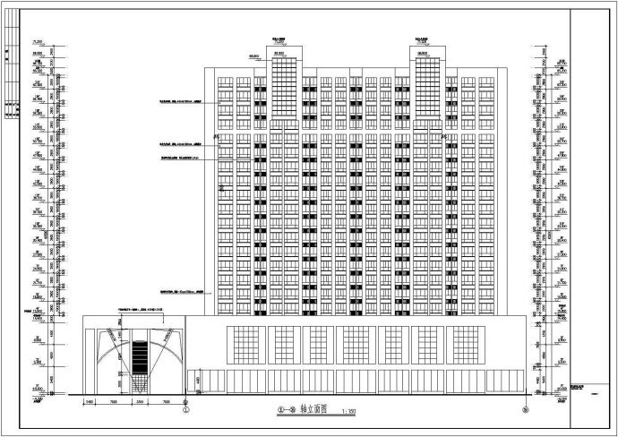 [湖南]高层框架剪力墙结构商住楼建筑施工图_图1