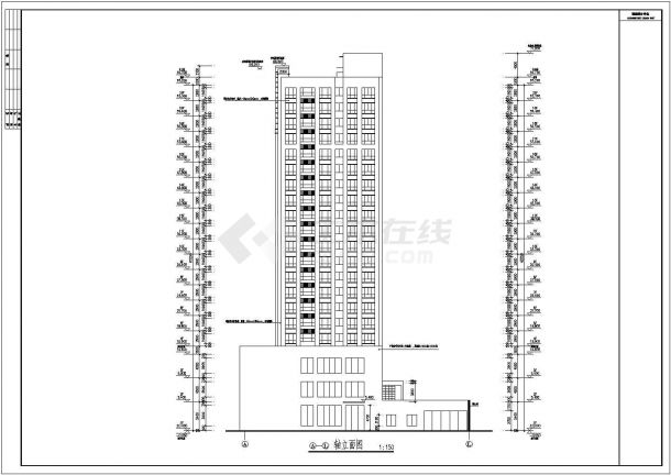 [湖南]高层框架剪力墙结构商住楼建筑施工图-图二
