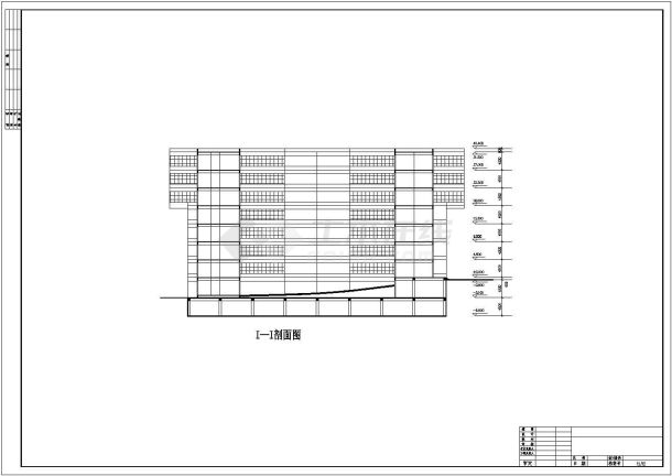 框架结构购物中心建筑设计CAD图纸-图一
