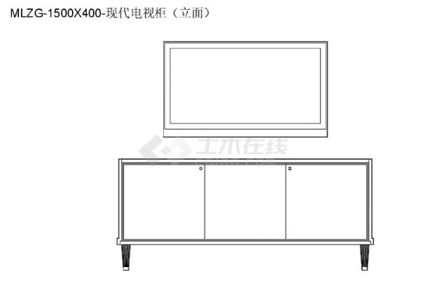 柜子类（整理图库）＆（平立面）（电视柜）现代电视柜带储物功能平立面27个CAD图-图二