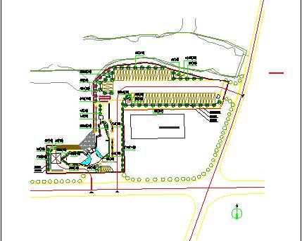 某交通枢纽屋顶绿化景观设计总CAD图-图二
