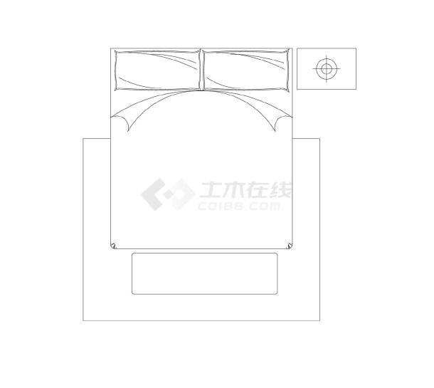 CAD图库-动态床（20个块，有遮罩）CAD图-图一