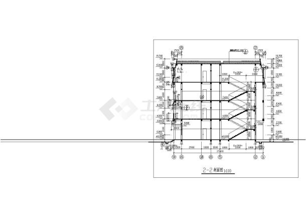 某四层招待所建筑设计CAD施工图-图二