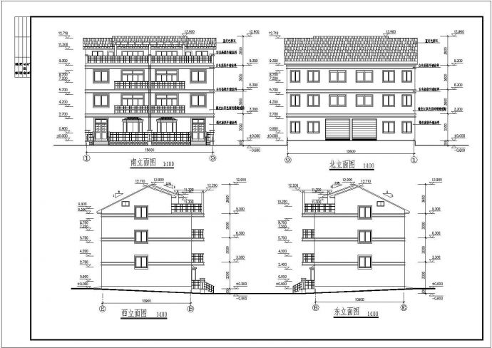 某三层砖混结构联建住宅建筑设计图_图1