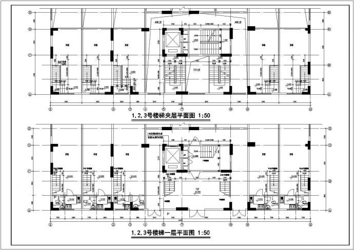 某十二层住宅楼梯及阳台建筑设计节点详图_图1