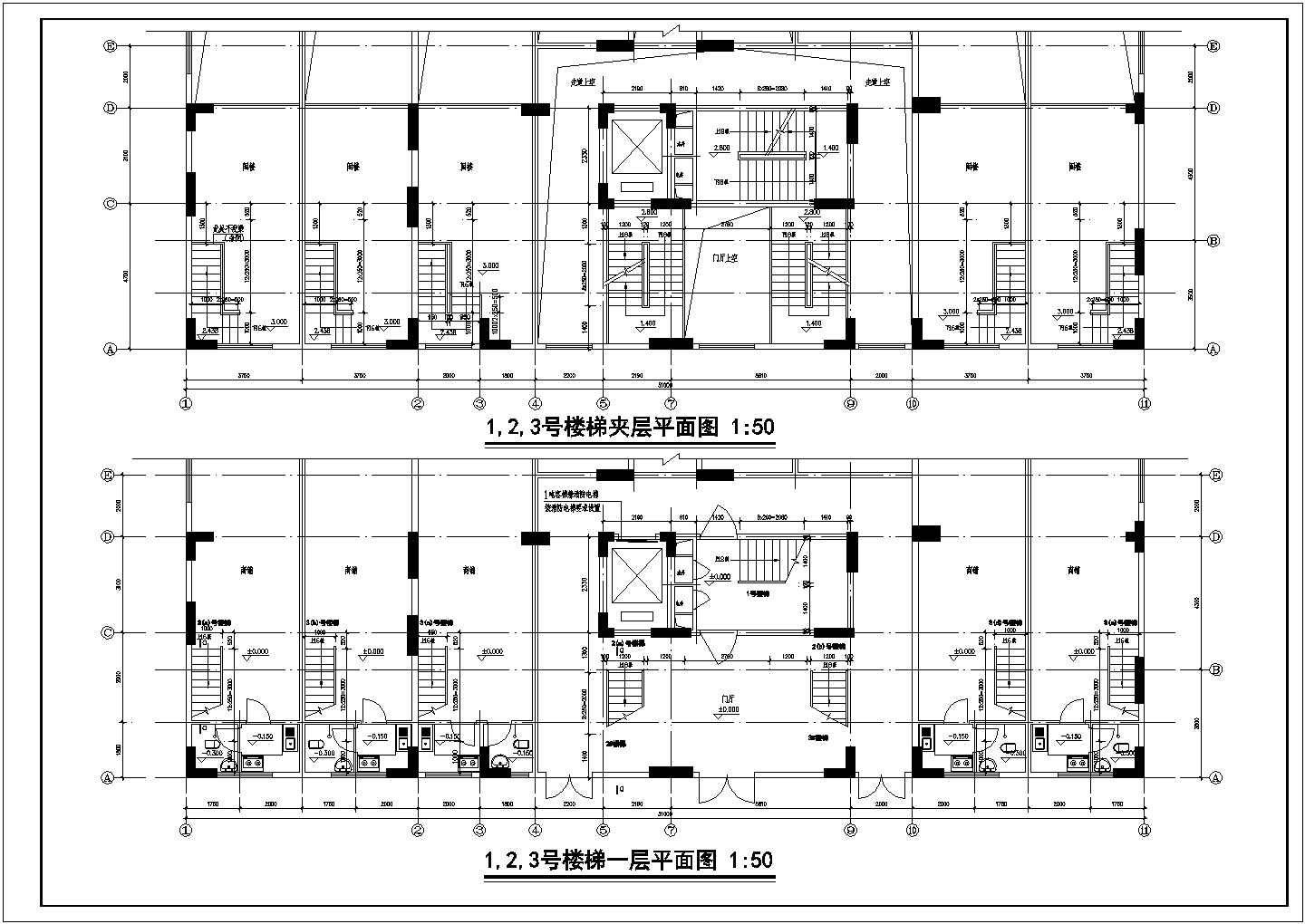 某十二层住宅楼梯及阳台建筑设计节点详图