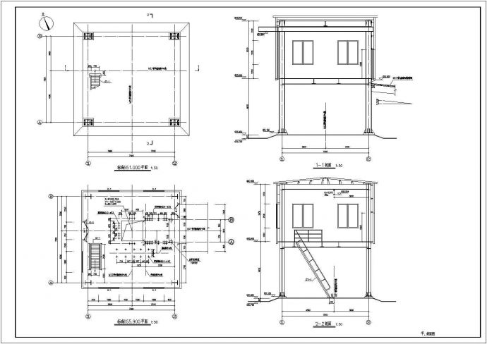 某地单层框架钢结构轻钢结构厂房结构图_图1