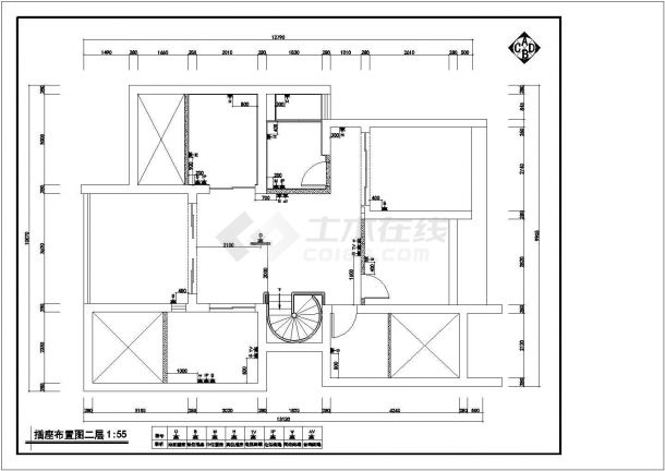 某地区某家居室内装修cad平面设计施工图-图二