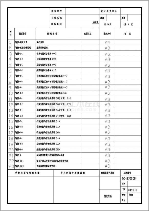 小区弱电系统设计方案及施工全套CAD图纸-图二