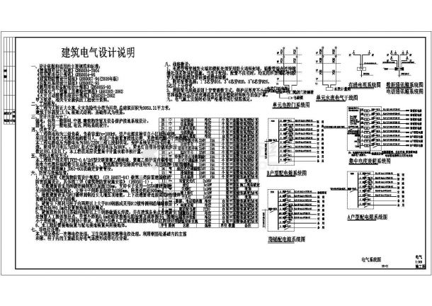 某商住偻电气施工设计方案全套CAD图纸-图一